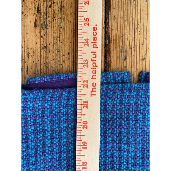 Renée DuMar Vintage Neiman Marcus Blue Purple Woven Tweed Pencil Skirt 6 - Picture 8 of 8